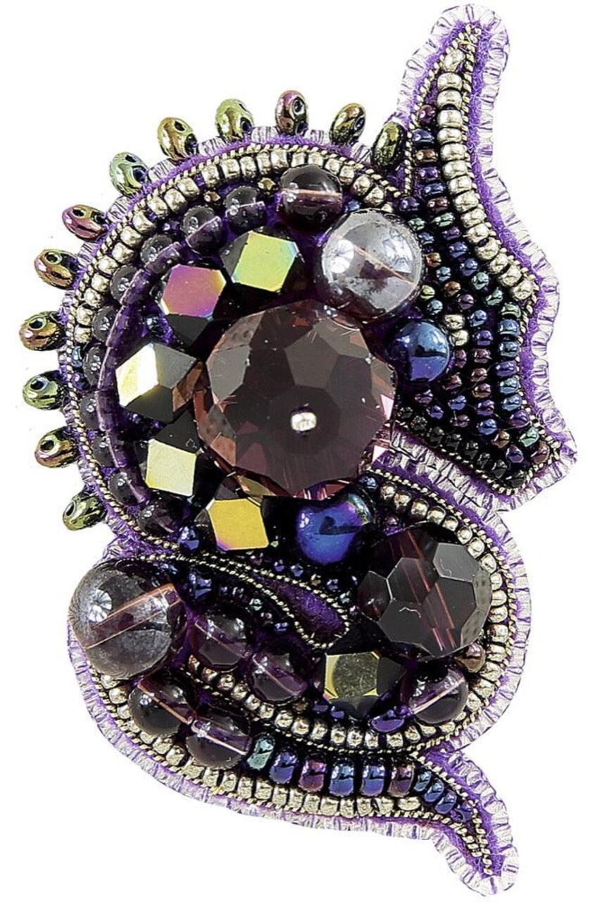 BP-268C Beadwork kit for creating brooch Crystal Art "The Dragon"